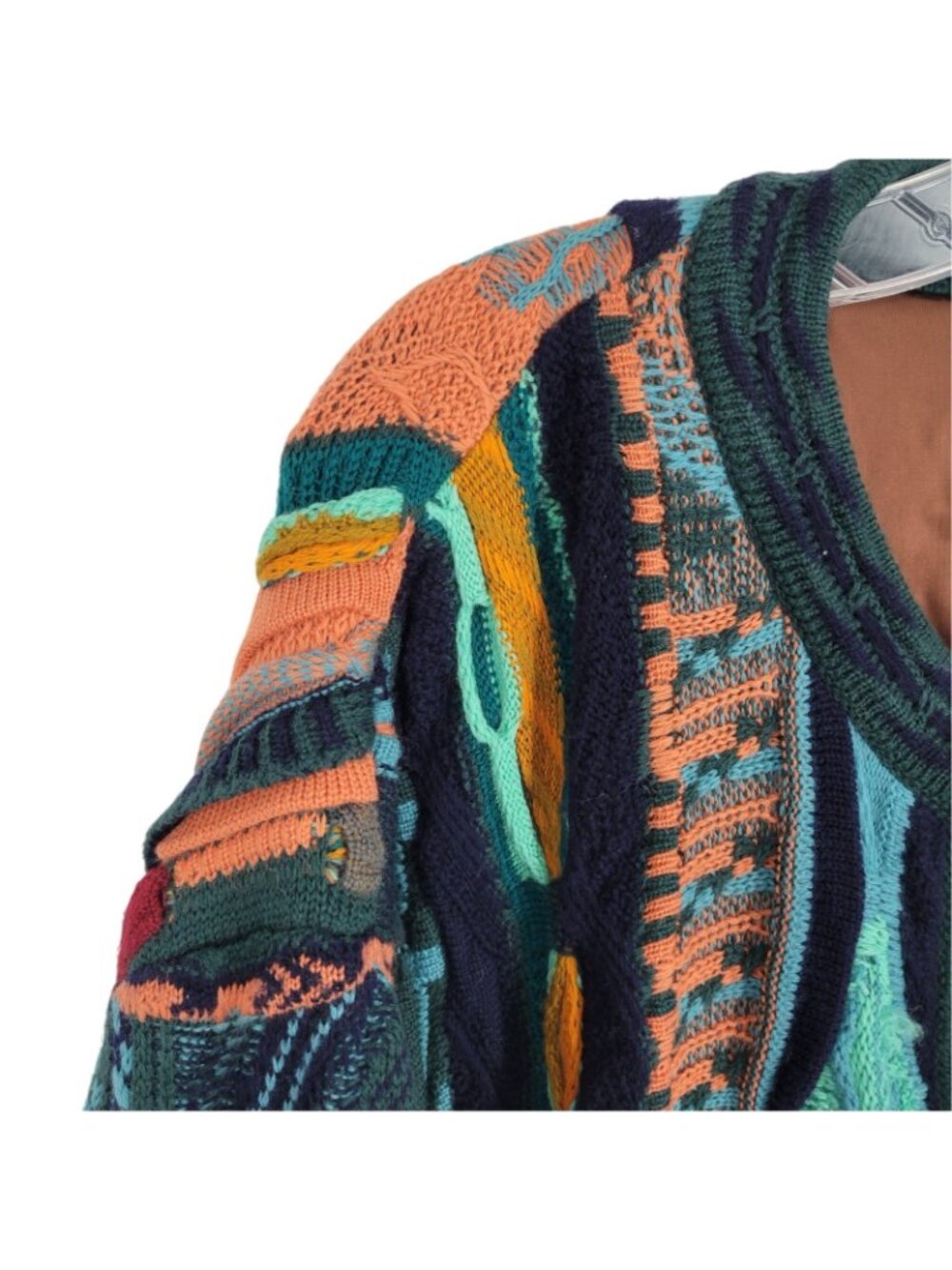 Vtg COOGI L 3D Knit Bomber Jacket Wool Suede Coat 90s Rare Lined oversized - Picture 7 of 15